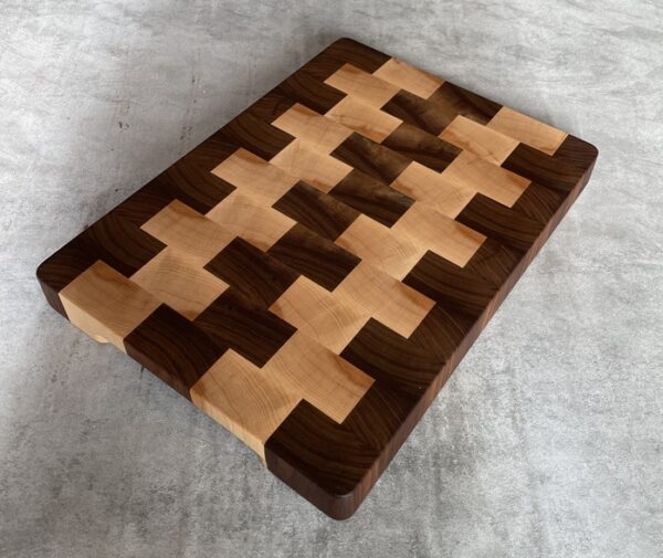 Maple And Walnut End Grain Chopping Board - Image 4