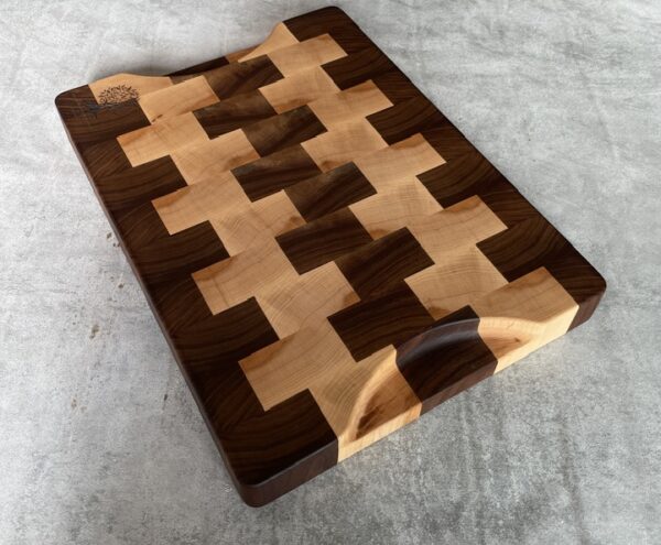 Maple And Walnut End Grain Chopping Board - Image 7