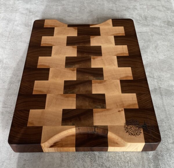 Maple And Walnut End Grain Chopping Board - Image 8
