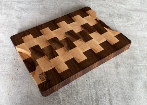 Maple And Walnut End Grain Chopping Board - Image 9
