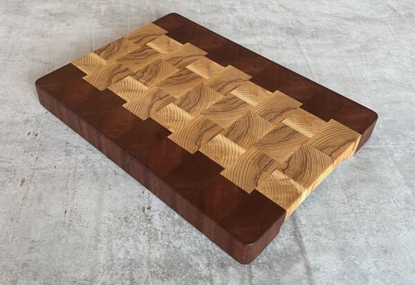 Ash and Sapele End Grain Chopping Board
