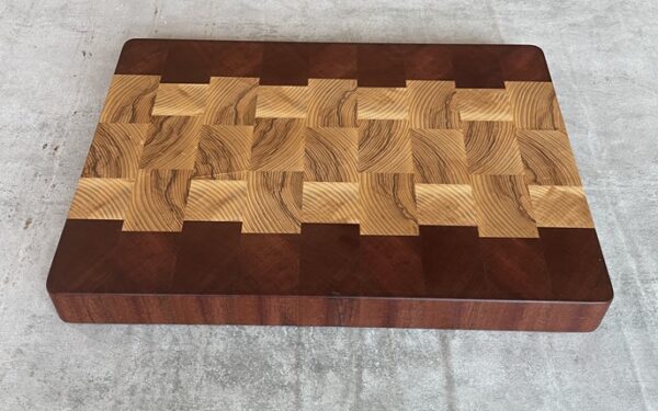 Ash and Sapele End Grain Chopping Board - Image 3