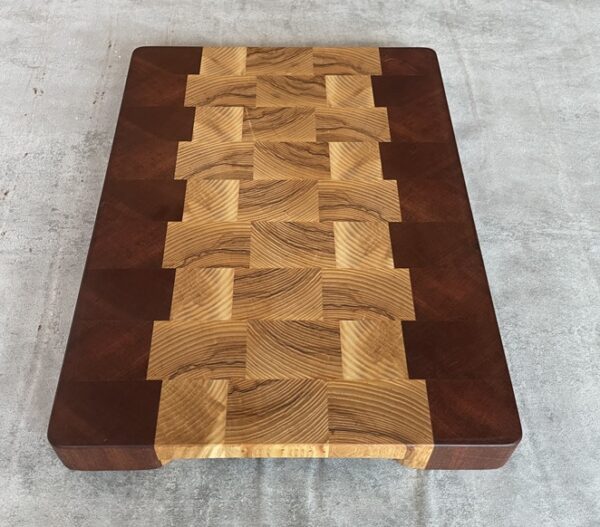 Ash and Sapele End Grain Chopping Board - Image 4