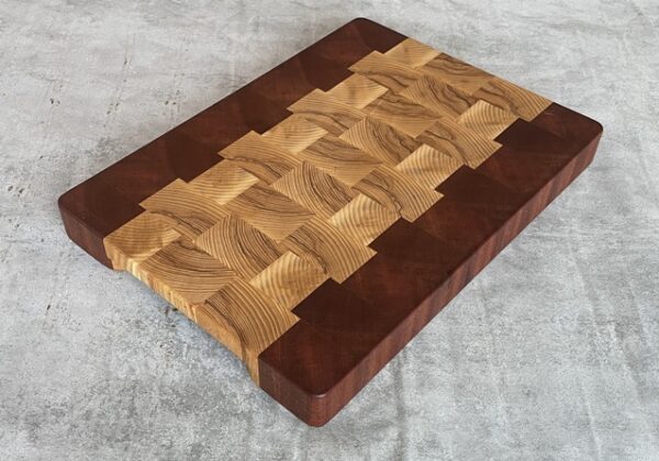 Ash and Sapele End Grain Chopping Board - Image 5