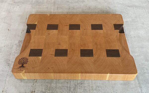 Cherry And Walnut End Grain Chopping Board - Image 7