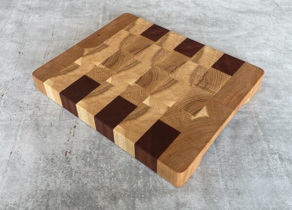 Ash, Cherry And Sapele End Grain Chopping Board