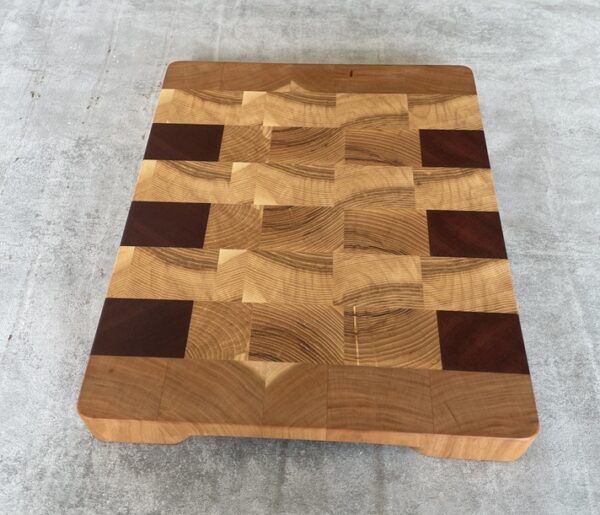 Ash, Cherry And Sapele End Grain Chopping Board - Image 4