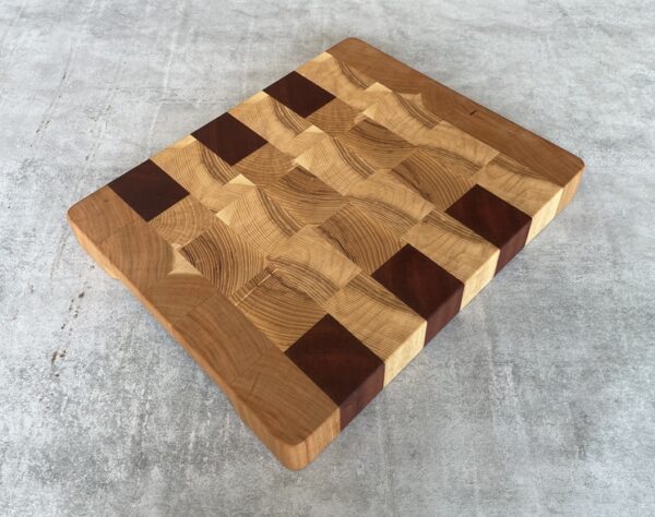 Ash, Cherry And Sapele End Grain Chopping Board - Image 5
