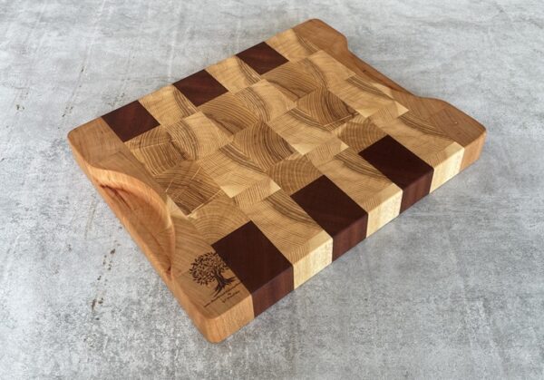 Ash, Cherry And Sapele End Grain Chopping Board - Image 10
