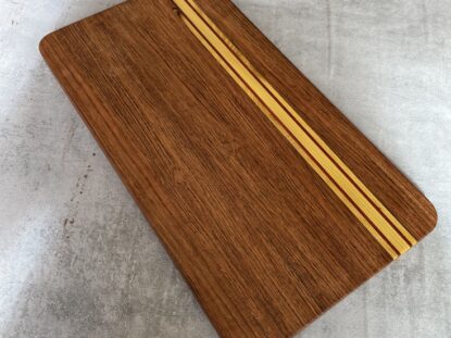 Jatoba and Osage Orange Serving Board with Padauk Highlighted Strips