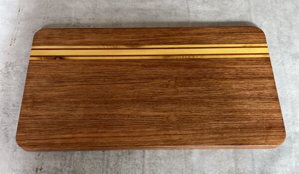 Jatoba and Osage Orange Serving Board with Padauk Highlighted Strips - Image 2