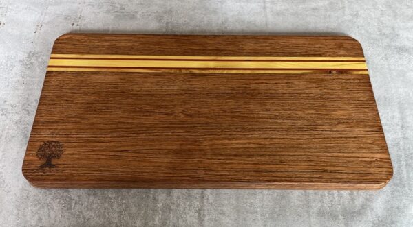 Jatoba and Osage Orange Serving Board with Padauk Highlighted Strips - Image 6