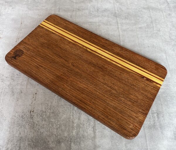 Jatoba and Osage Orange Serving Board with Padauk Highlighted Strips - Image 7