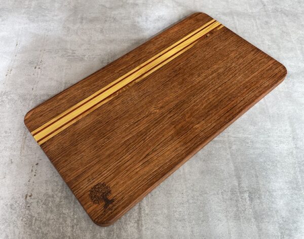 Jatoba and Osage Orange Serving Board with Padauk Highlighted Strips - Image 9
