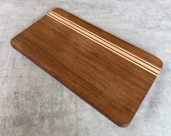 Jatoba and Maple Serving Board with Padauk Highlighted Strips