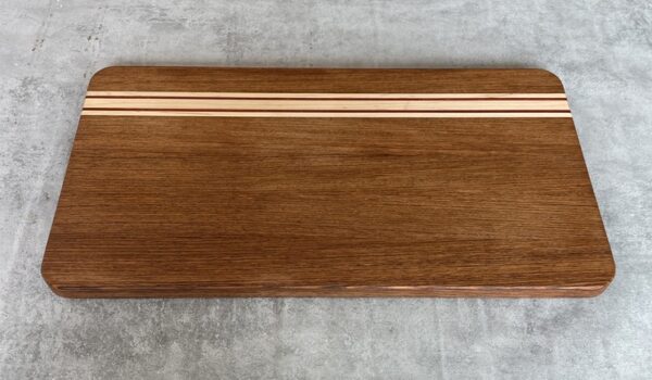 Jatoba and Maple Serving Board with Padauk Highlighted Strips - Image 2