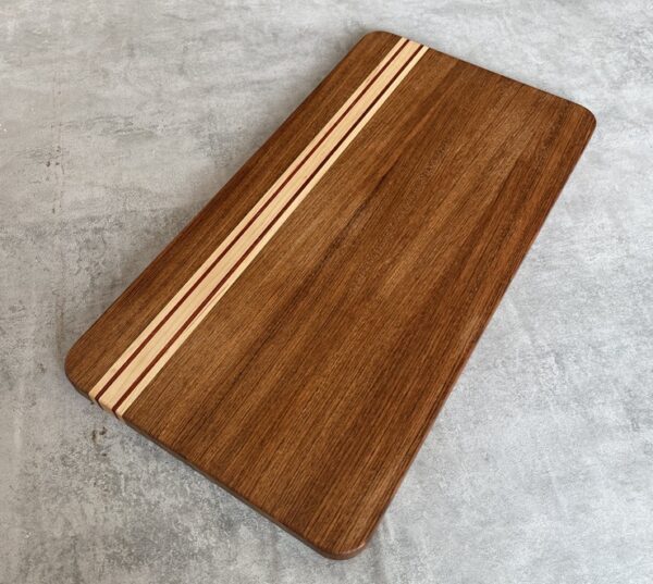 Jatoba and Maple Serving Board with Padauk Highlighted Strips - Image 4
