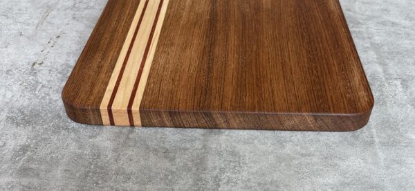 Jatoba and Maple Serving Board with Padauk Highlighted Strips - Image 5