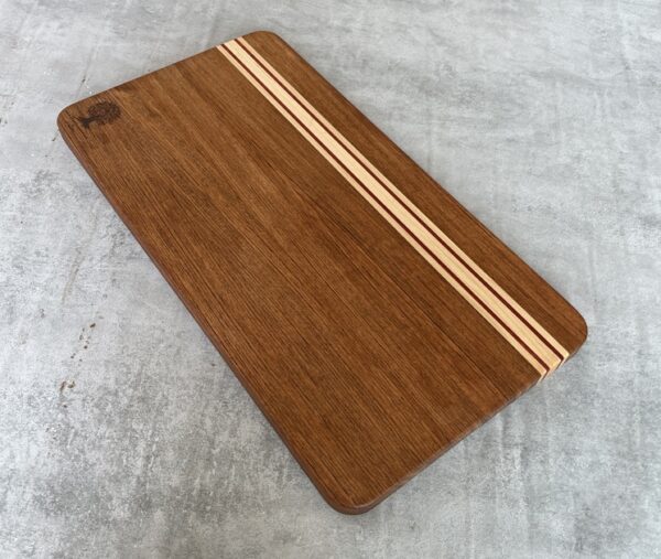 Jatoba and Maple Serving Board with Padauk Highlighted Strips - Image 7