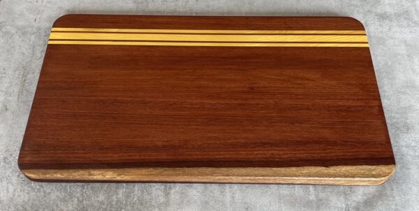 Pau Rosa and Osage Orange Serving Board with Padauk Highlighted Strips - Image 2