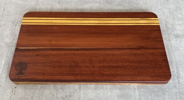 Pau Rosa and Osage Orange Serving Board with Padauk Highlighted Strips - Image 6