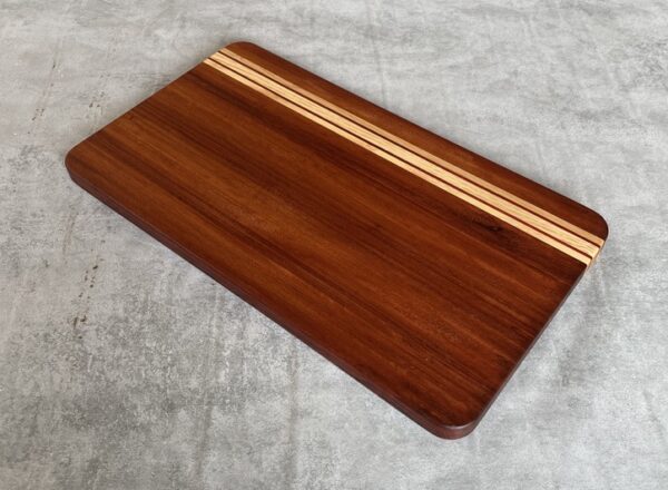 Pau Rosa and American White Oak Serving Board with Padauk Highlighted Strips