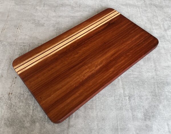 Pau Rosa and American White Oak Serving Board with Padauk Highlighted Strips - Image 4