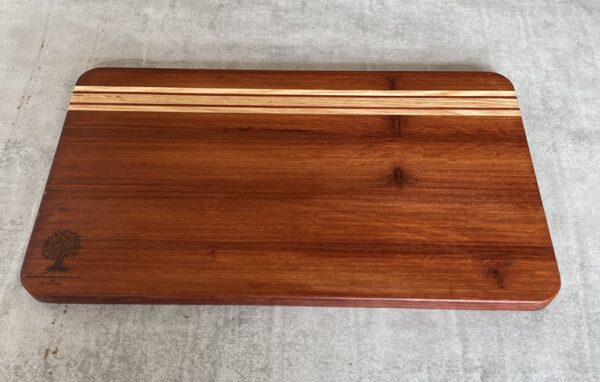 Pau Rosa and American White Oak Serving Board with Padauk Highlighted Strips - Image 6
