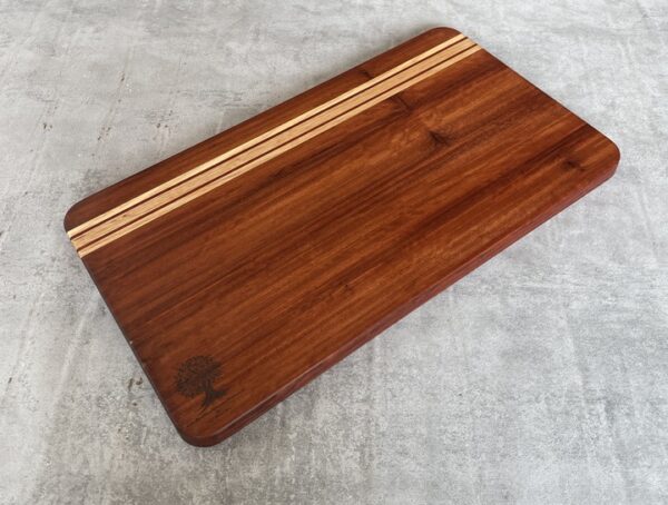Pau Rosa and American White Oak Serving Board with Padauk Highlighted Strips - Image 9