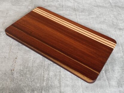 Pau Rosa and Maple Serving Board with Padauk Highlighted Strips
