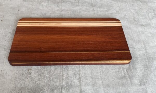 Pau Rosa and Maple Serving Board with Padauk Highlighted Strips - Image 2