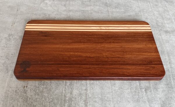 Pau Rosa and Maple Serving Board with Padauk Highlighted Strips - Image 6