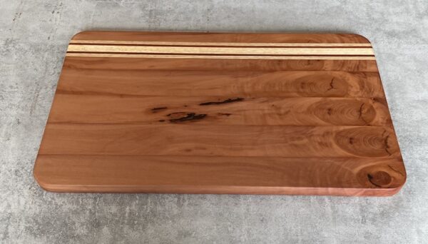 Pearwood and American White Oak Serving Board with Padauk Highlighted Strips - Image 2