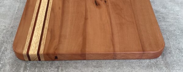 Pearwood and American White Oak Serving Board with Padauk Highlighted Strips - Image 5