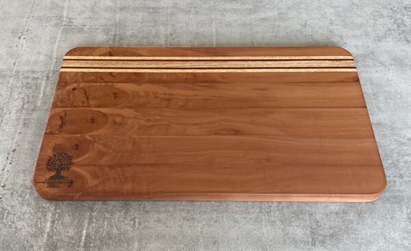 Pearwood and American White Oak Serving Board with Padauk Highlighted Strips - Image 6