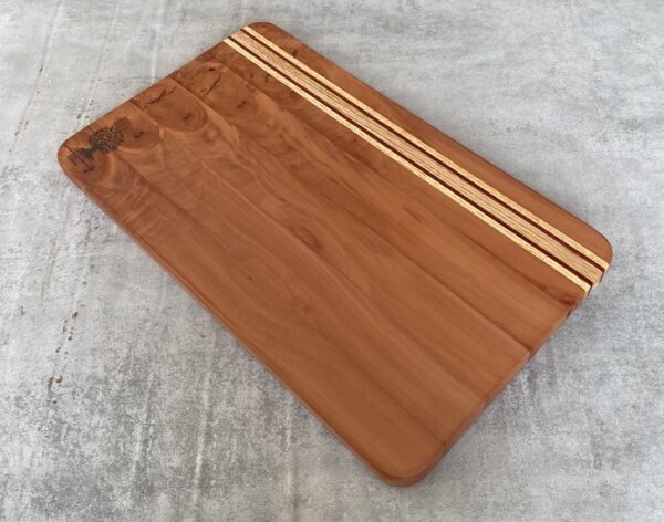 Pearwood and American White Oak Serving Board with Padauk Highlighted Strips - Image 7