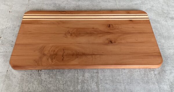 Pearwood and Maple Serving Board with Padauk Highlighted Strips - Image 2