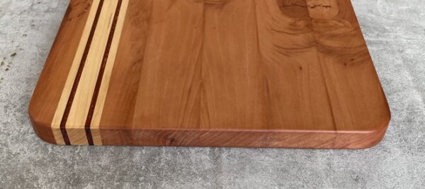 Pearwood and Maple Serving Board with Padauk Highlighted Strips - Image 5